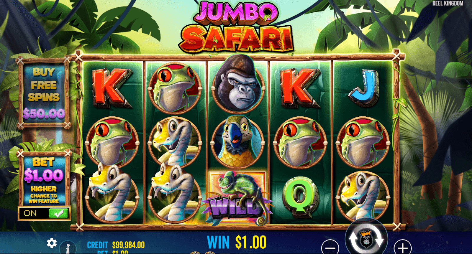 Jumbo Safari Winnings Screen